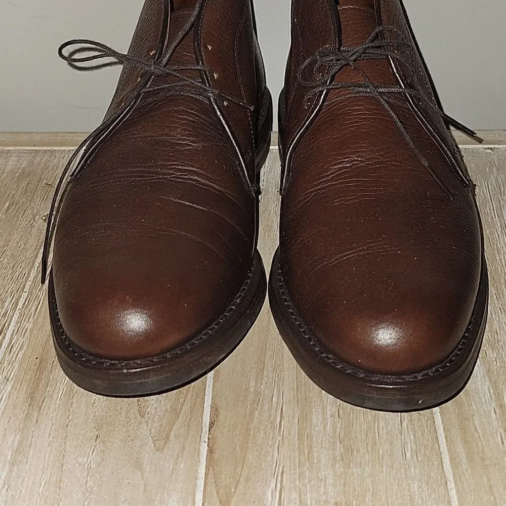 Allen Edmonds Men's 10 B Malvern $595 Chukka Boots 100% Leather Lace Up Brown